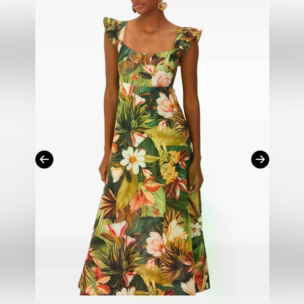 FARM Rio Green Tropical Floral Maxi Dress - Picture 3 of 16